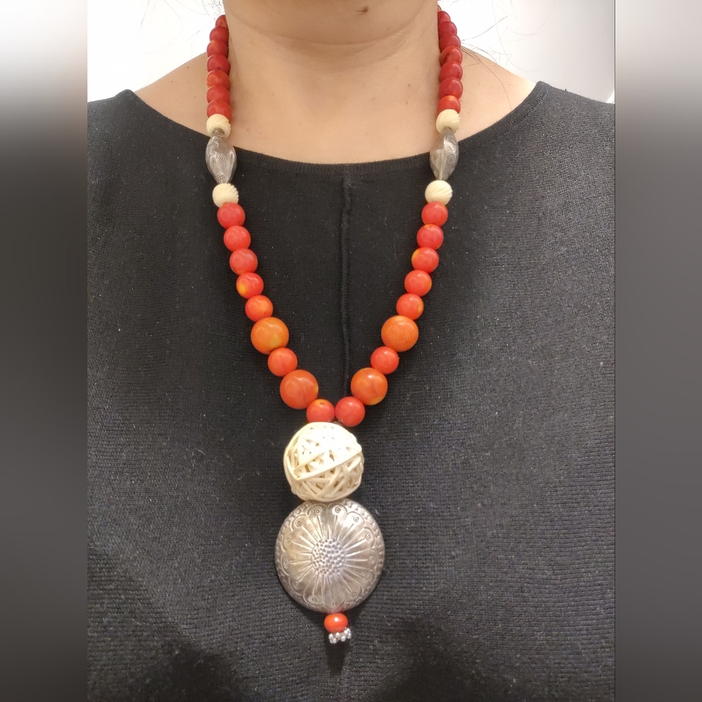 OOAK Genuine Apple Corals Necklace